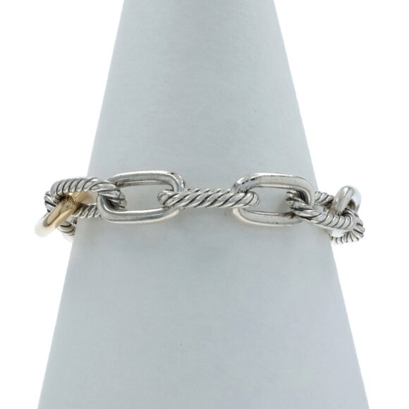 David Yurman 11mm Madison Chain Link Bracelet 7 3/4" Sterling 925 YellowGold 18k - Picture 8 of 8